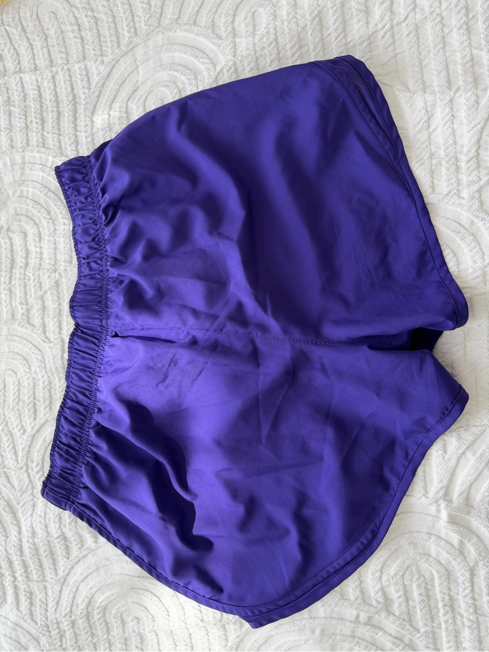 Nike Women's Purple Athletic Shorts with Swoosh - Picture 2 of 3